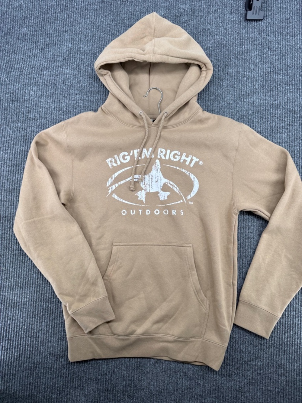 Men's Tan Hooded Pullover Sweatshirt